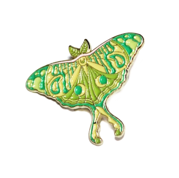 Detailed celestial Luna moth enamel pin - Picture 10 of 10